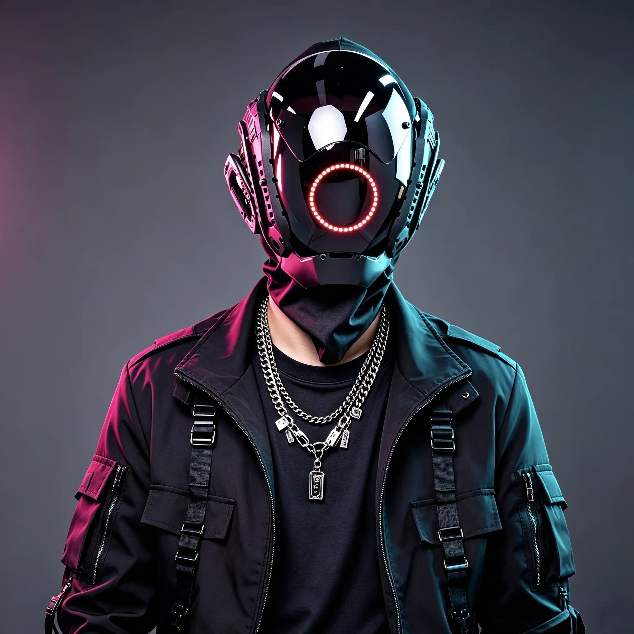 COSTRIBE Red LED Futuristic Rechargeable CyberPunk Mask - Men's Stylish Tech Accessory, Red Light Costume Mask for Rave, Halloween, Red Light Mask