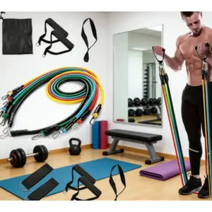 Multifunctional tensioner and resistance band, set combination, fitness resistance rope, elastic rope, stretch rope, Workout Bands, suitable for both indoor and outdoor use, convenient to carry during travel