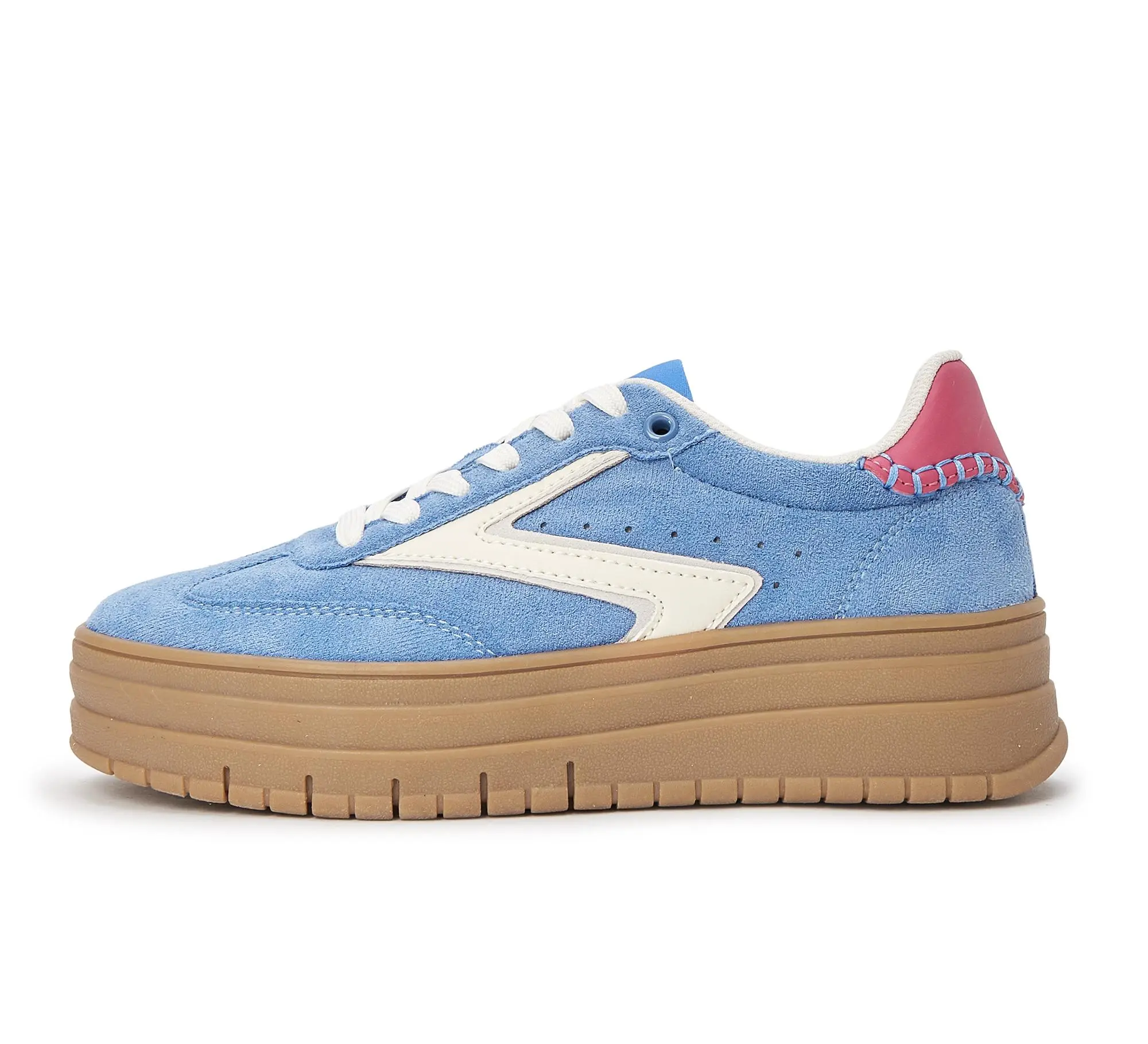 LUCKY STEP Women's Colorblock Platform Sneakers - Suede Upper, Gum Rubber Thick Sole, Classic Retro Casual Tennis Walking Shoes, Women's Trendy Shoes, Colorblock Sneakers,summerwins tiktokshopbacktoschool