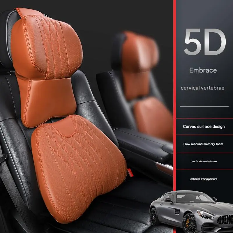 Memory Foam Car Neck And Lumbar Pillow, Provides Comfortable Support For The Headrest And Backrest Cushion, Suitable For Drivers And Passengers, Car Pillow Cushion Four Seasons Universal Neck Seat Back Lumbar Support summerwins