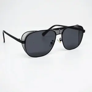 Simplistic Elegance Trendy Classic Fashionable Sunglasses for Unisex | Polarized Sunglasses for Outing, Driving & Parties UV Protection | Black Frames With Black Lenses - Black