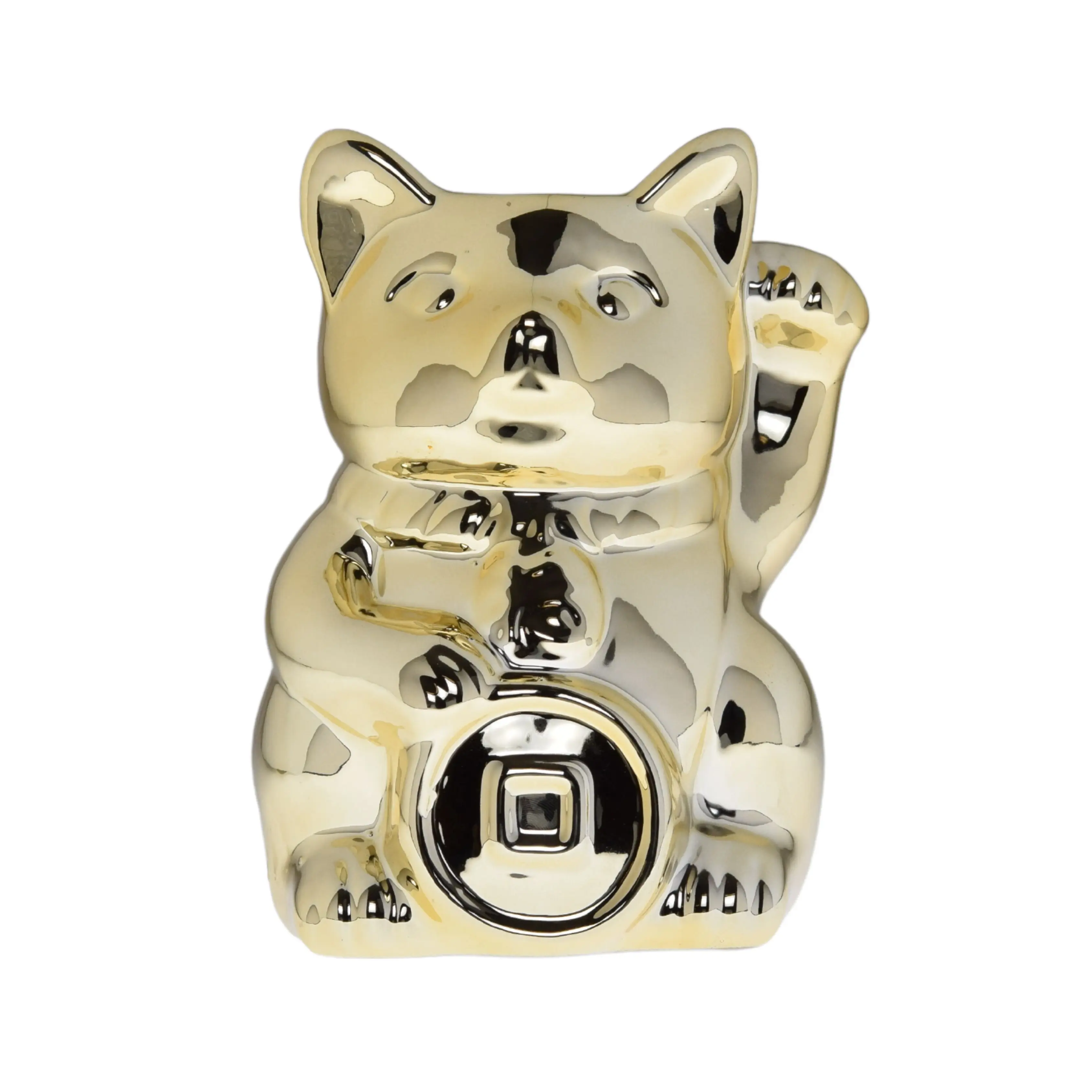 DW Home Lucky Cat Wealth Scented Candle - Gold Ceramic Vessel, Osmanthus, Jasmine, Luminous Greens, Warm Woods Fragrance, Fengshui Ornaments, Room Decor, Decor Gift for Home Supplies