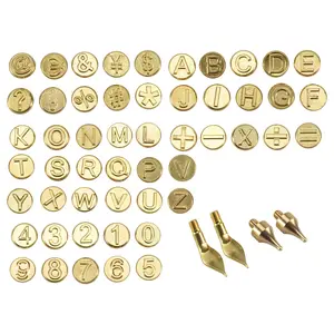 56 Pieces Wood Burning Tip Letter Wood Burning Tip Set Including Alphabet Number for Wood Craft DIY Embossing Carving