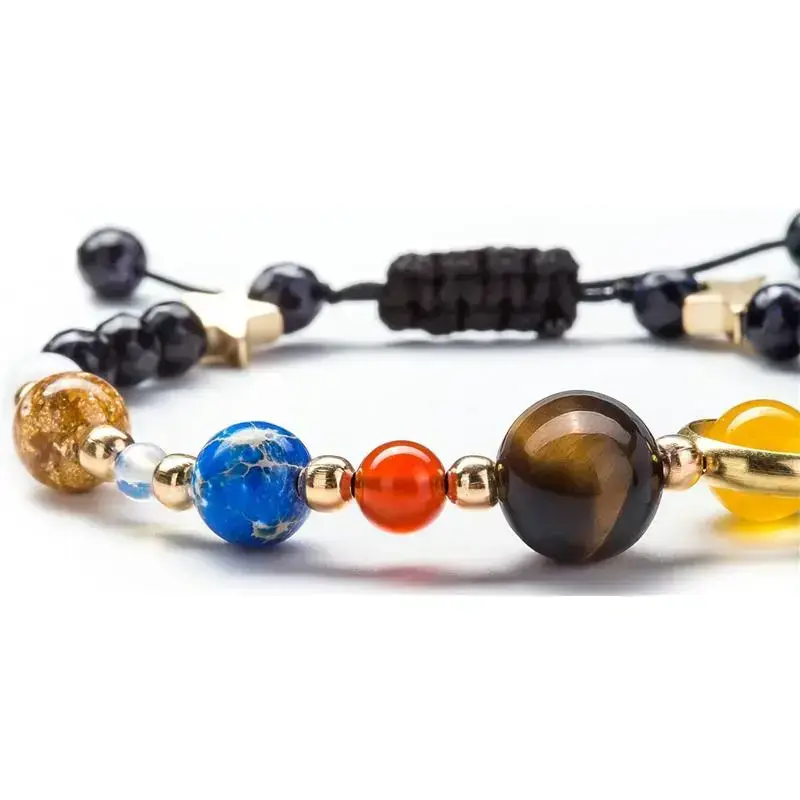Women Solar System Bracelet Universe Galaxy The Eight Planets Guardian Star Natural Stone Beads Bracelet Bangle Gifts for Girls Women Solar System Bracelet Universe Galaxy The Eight Planets Guardian Star Natural Stone Beads Bracelet Bangle Gifts for Girls