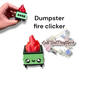 Dumpster Fire Clicker Fidget | 3D Printed Clickers - Stress Relief for Concentration
