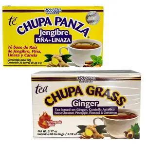 2 Pack Improved Formula Tea CHUPA GRASS & PANZA - Tea Based Ginger, Gotu Kola & Cinammon, Pineapple Jengibre (30 Tea Bags/0.10 oz Each)