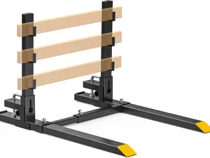 YITAMOTOR 60" Clamp On Pallet Forks for Tractor Bucket, 4000lbs Pallet Fork with Adjustable Stabilizer Bar & Anti-roll Bar, Heavy Duty Quick Attach Skid Steer Loader Pallet Forks