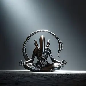 Collectible Doll, Meditative Alien Model, Creative Design Unique Decorative Figurine, Create Unique Atmosphere Space, Perfect Gift