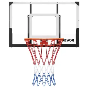 SummerWinsVEVOR Wall Mount Basketball Hoop, 44-inch PC Backboard Mounted Basketball Hoop Outdoor with Solid Steel, 0.08 inch Thickened Backboard, Thickened Woven Nylon Basketballs Net, Indoor Outdoor Use, Outdoor Play, 0.08" Thickdealsforyoudays