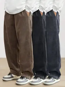 3-Pack Men’s Summer Corduroy Straight-Leg Pants — Casual, Loose, Versatile Athletic Style
