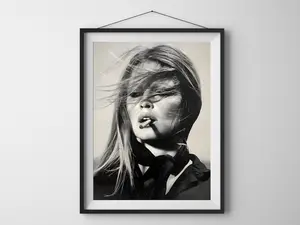 Brigitte Bardot Print Black and White Wall Art Old Hollywood Print Fashion Aesthetic Art Trendy Poster Retro Vintage Photo Poster (UNFRAMED)