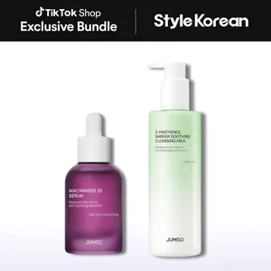 [Jumiso] Korean Dark Spot Remover & Barrier Cleanse Duo | D-Panthenol Barrier Soothing Cleansing Milk, Niacinamide 20% Serum