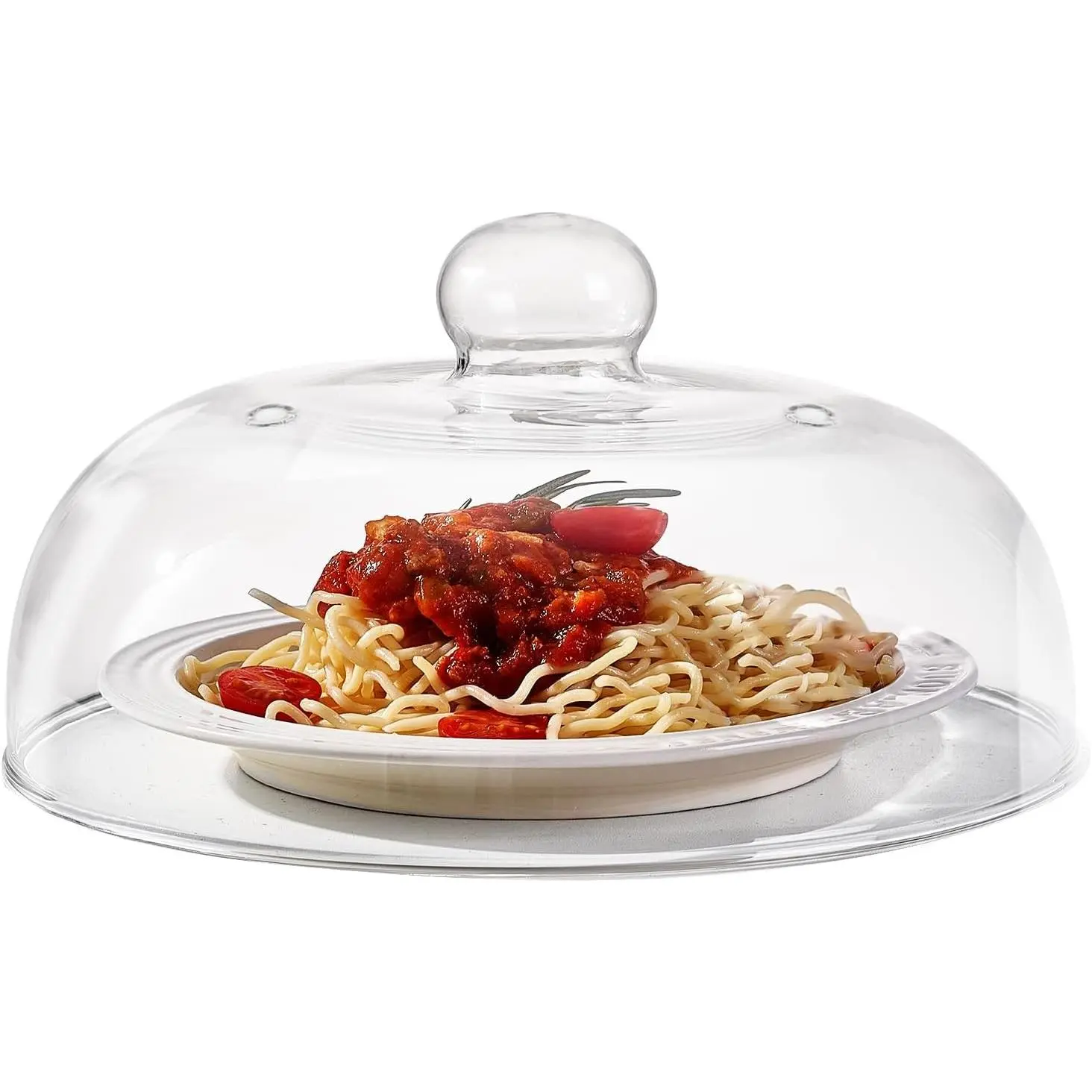 Light 10 Inch Borosilicate Glass Microwave Splatter Cover for Food | All Glass Tall Splatter Guard Microwave Plate Serving Dish Covers Lid with Handle for Heating Food