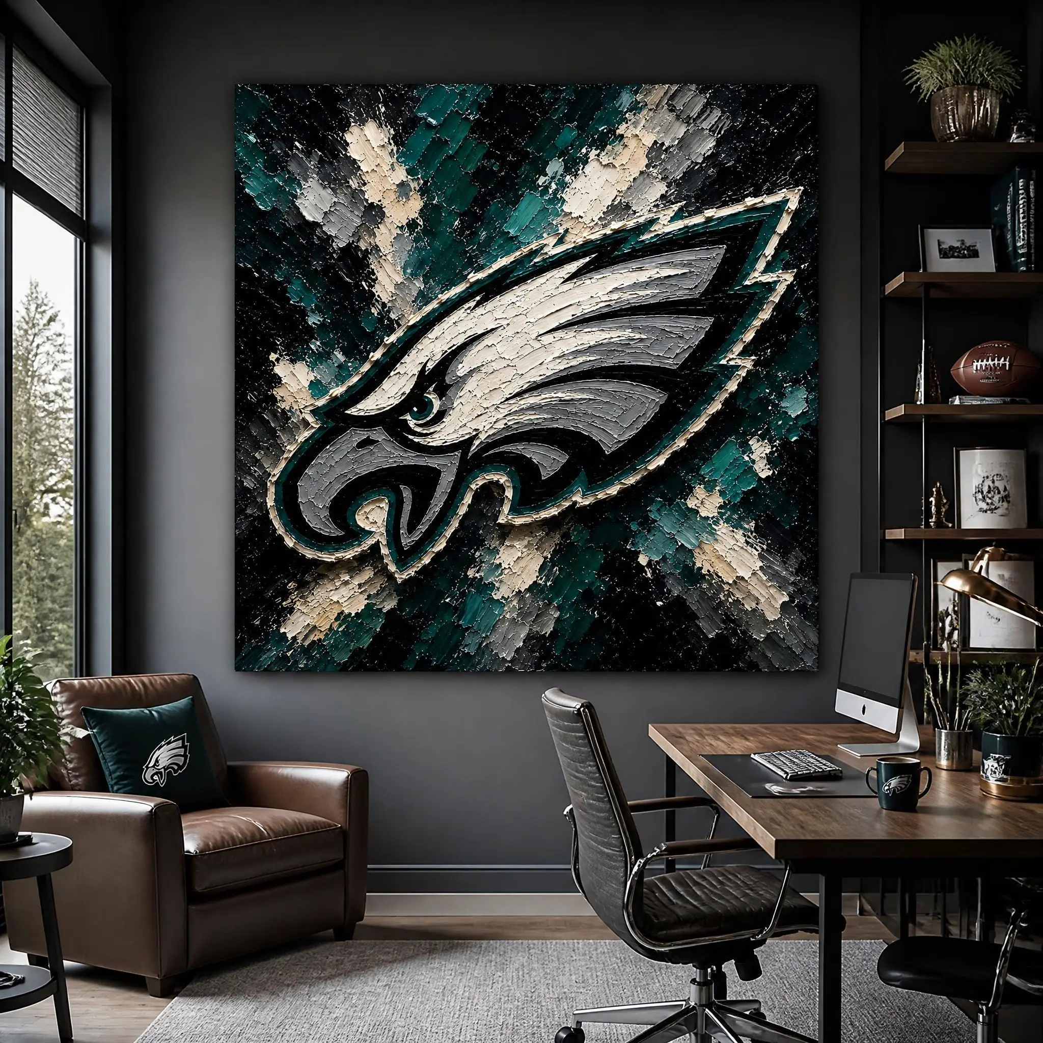 Philadelphia Eagles Wall Art, Eagles Print, Philadelphia Football Decor, NFL Man Cave Decor, Eagles Gift For Him, Sports Wall Art