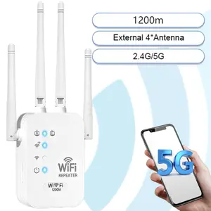 2.4G & 5G Dual Band, 1200M Fast Speed, Expands To 1000 sq.ft, WiFi Repeater, Signal Booster, Fix Lag & Buffering, Repeater&AP Mode, Strong Penetration & Wide Compatibility, for Gaming and Online Class