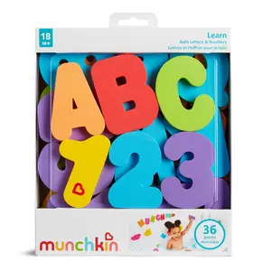 Munchkin Learn Bath Letters & Numbers, Brights, 36ct
