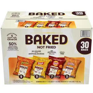 Frito Lay Baked Variety Pack Chips, Individual 30 Pack - Not Fried Crispy Snack Crunchy