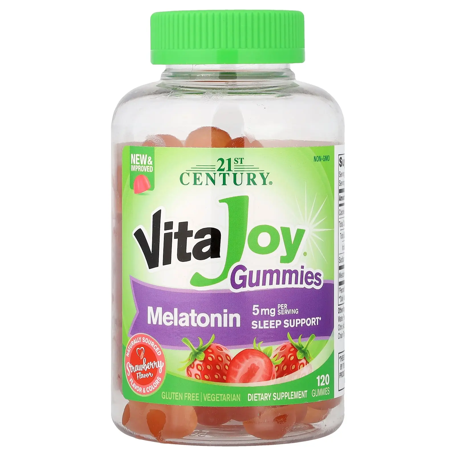 21st Century VitaJoy® Melatonin Gummies, Strawberry, 120 Gummies (2.5 mg per Gummy)