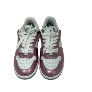 Pre-Owned Versace Leather Low-Top Sneakers – White & Metallic Pink – EU 40 / US 9.5