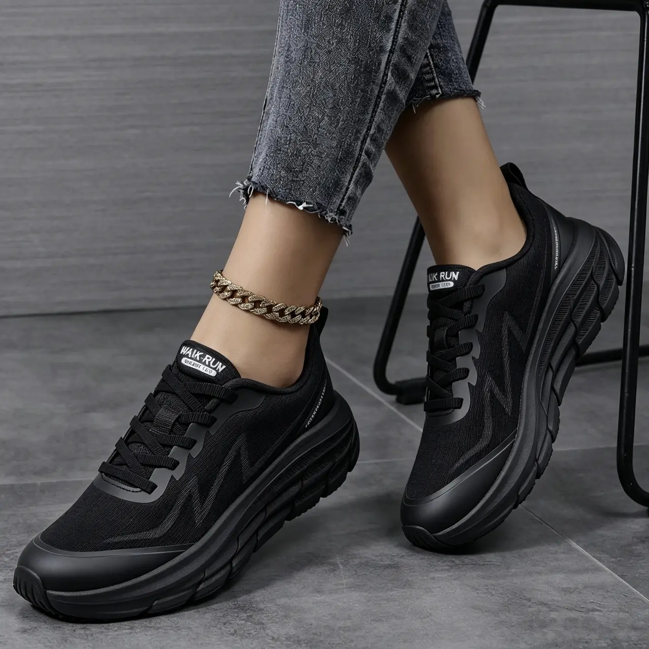 KOLILI Female Casual Running Shoes - Elastic Mesh, Cushioned Shock-Absorbent, Non-Slip, Breathable, All-Day Comfort, Standing Support, Comfortable Fit for Narrow to Wide Feet, All-Season Running Training Footwear for Daily Walks