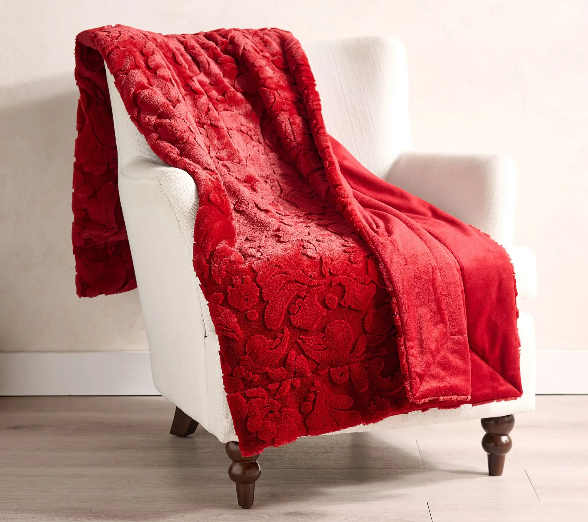 Hotel Du Cobb Sculpted Faux Fur Throw by Dennis Basso