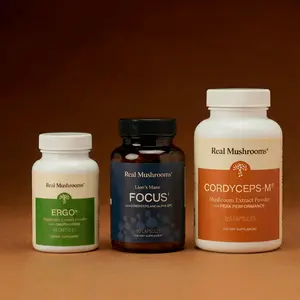 Real Mushrooms Lion's Mane, Cordyceps & Ergo+ Bundle | Focus, Energy & Cognitive Support | Focus Power Trio | 100% Mushrooms, No Fillers