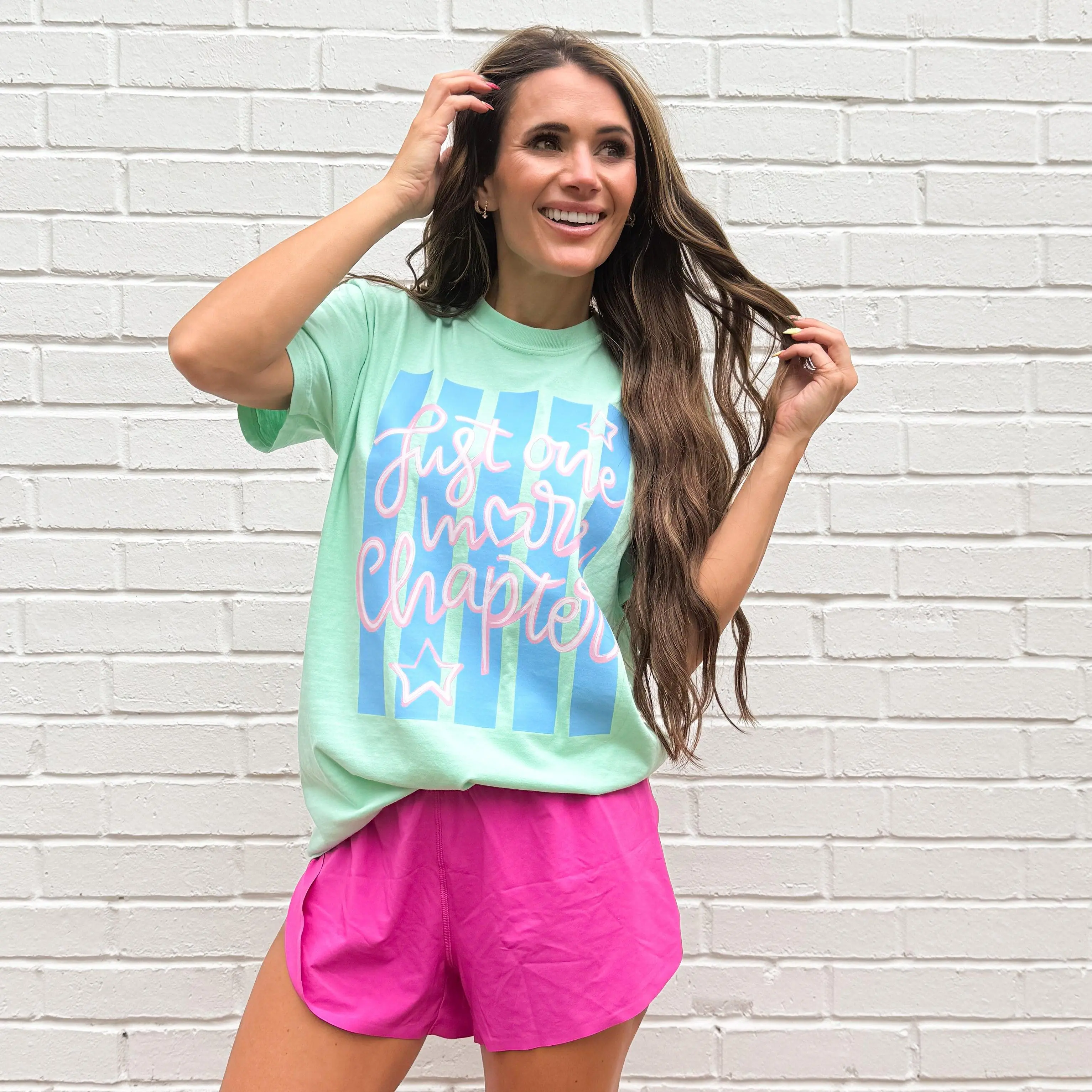 Just one more chapter, striped preppy, Spring Summer shirt, bookish sweatshirt, whimsical book Lover, Aesthetic tshirt