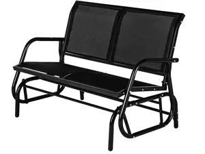 YODOLLA Outdoor Glider Bench for Outside Patio Gliders Porch Glider Swing Loveseat with Steel Frame for Backyard Garden for 2 Persons