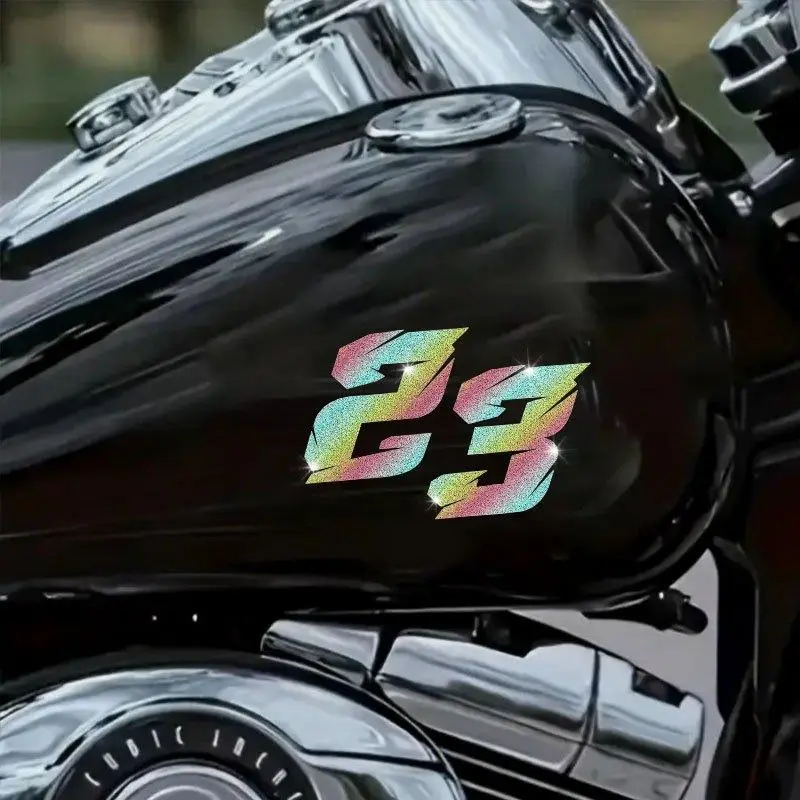 0 To 9 Digital Racer Number Sticker, Shiny Personality Cool Body Decoration Decals for Cars Motorbikes Trucks Off-road Vehicles Racing Helmets Decoration