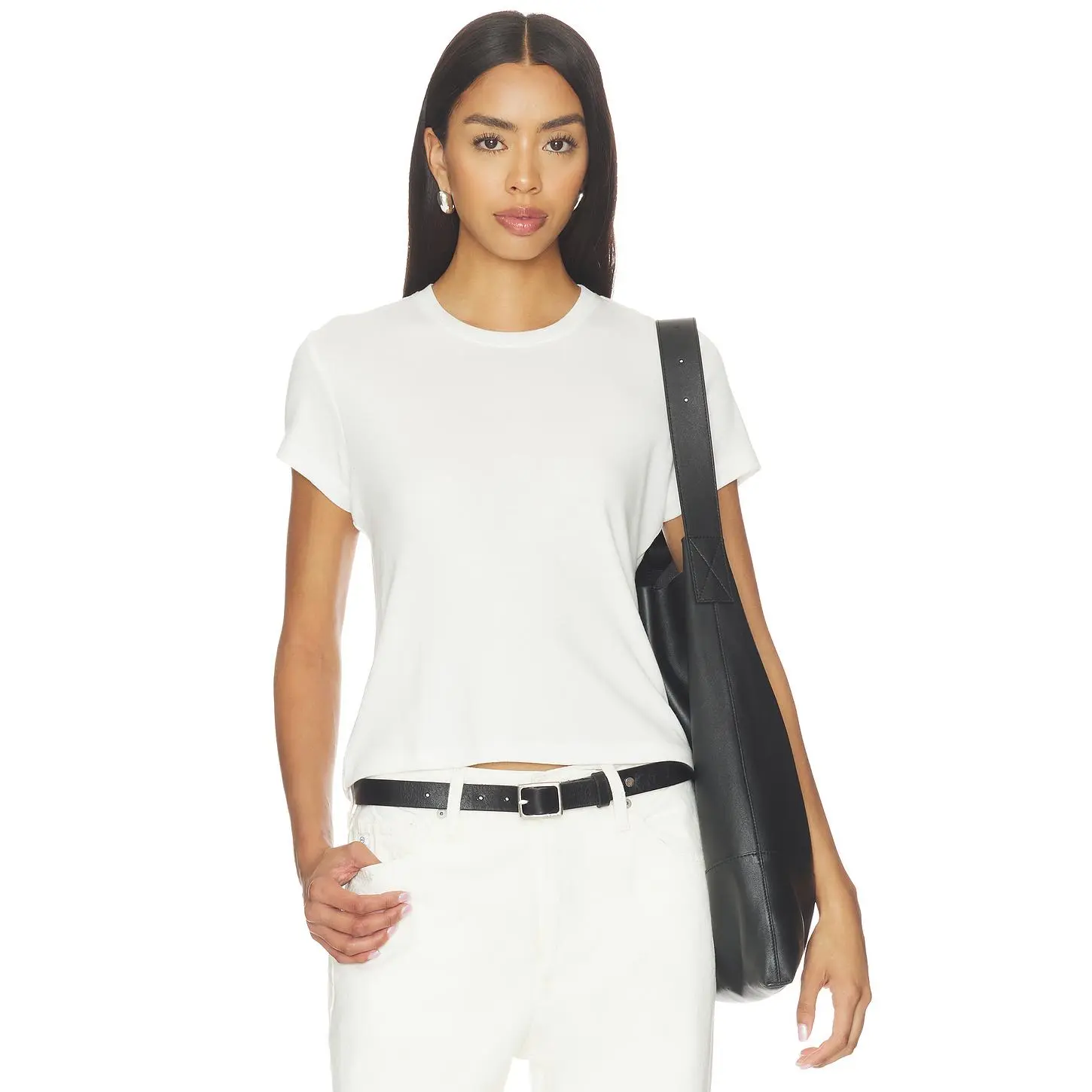 AG Jeans Sadie Crew Tee in Powder