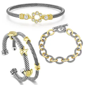 Mytys Seashell Starfish & Zicorn Flower Design Cuff Bracelet for Women Trendy Elegant Fashion Statement Jewelry Gift