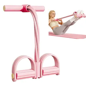 Pedal Resistance Band, Sit Up Assistant Exerciser for Abdomen, Waist, Arm and Leg Stretching, Portable Elastic Pull Rope Home Workout Equipment for Men and Women, Blue