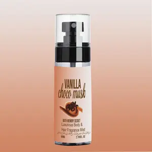 Vanilla Chocolate Musk Body & Hair Fragrance Mist, Floral Fragrance Spray, Long-lasting Scent, Moisturizing Cashmere Vanilla, Almond Blossom, Floral Scent Perfume, Perfume Vanilla Aroma, Body Care Product for Women, Moisturizing Formula
