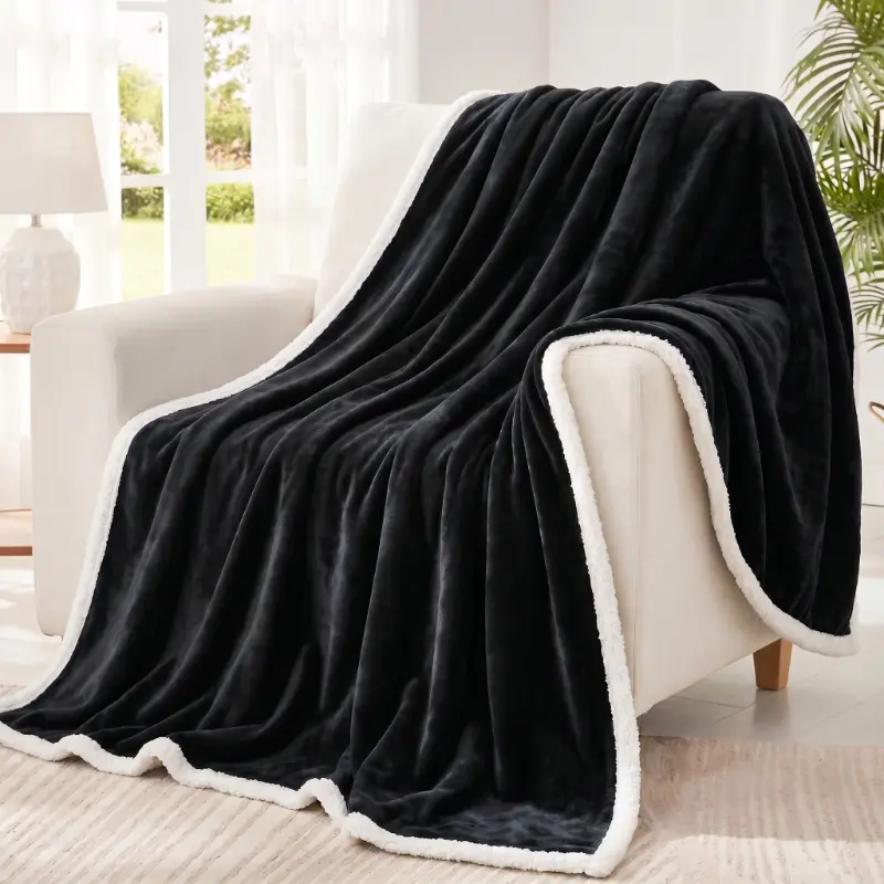 Cosybay Throw Blanket for fallhome decor, Fleece Blanket Throw Size Black (50x66 Inches) Ultra Soft Warm Lightweight Breathable Anti-Static Cozy Bed Blanket, All-Season Home Decor Gift,Machine washable #halloweenfinds #tiktokshopbacktoschool #dormtour