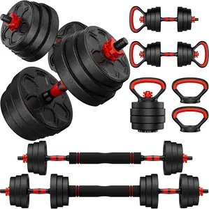 Adjustable Dumbbell Set, 20/33/45/70/90lbs Free Weight Set with Connector, 4 in1 Dumbbells Set  as Barbell, Kettlebells, Push up Stand, Weight Set for  Gym Suitable Men/Women