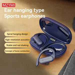 MZYMI Bluetooth 5.4 15 hours of battery life.  Ear Hanging Type Sports Earphones with Spiral Design High-Resolution Acoustics Stable Fit Bluetooth headset for Sports and Active Use - Electronic Earbud headphones bluetooth earbuds wireless