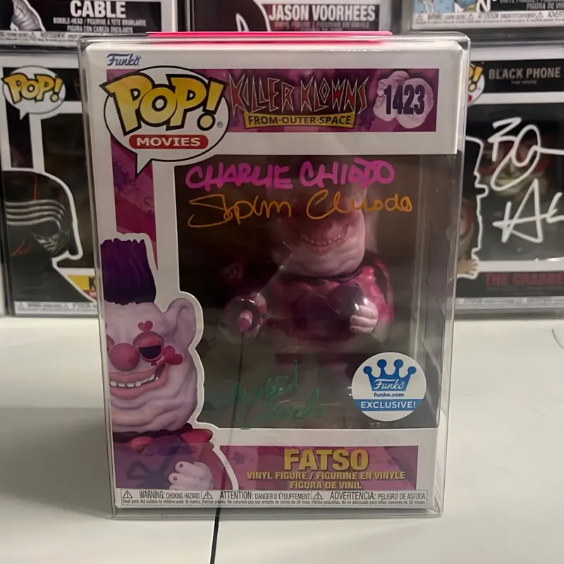 Funko Pop! Autographed Killer Klowns Valentines Fatso Triple Signed by Chiodo Brothers