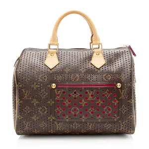 Pre-owned Louis Vuitton Leather Shoulder Bags Vintage Limited Edition Monogram Perforated Speedy 30 Satchel
