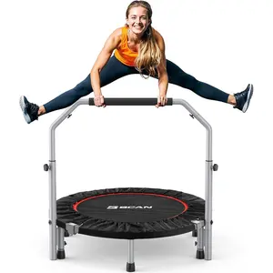 SP2 40/48" Foldable Mini Trampoline Max Load 330lbs/440lbs, Fitness Rebounder with Adjustable  Handle, Exercise Trampoline for Adults Indoor/Garden Workout | FED Fitness