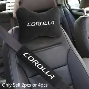 Car Seat Headrest Rest Neck Pillow Cushion Seat Belt Shoulder Pad For Toyota Corolla Yaris Chr Auris RAV4 Land Cruiser Camry Highlander Prado Auto Interior Accessories