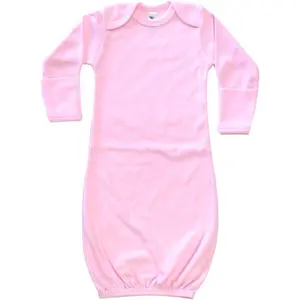 Baby Infant Blank Long Sleeve Sleeper Gown with Mitten Cuffs