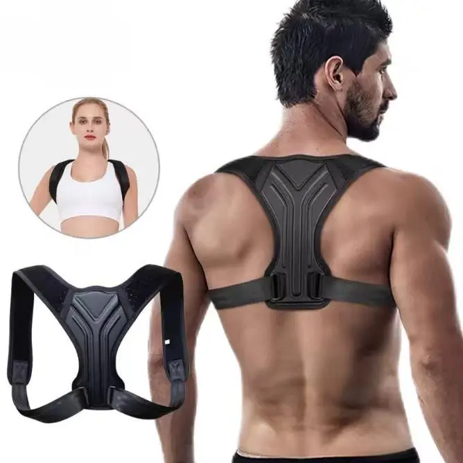 Adjustable Back Shoulder Posture Corrector Belt Clavicle Spinal Support Home Office Sport Upper Back Neck Brace, Comes with a Pair of Armpit Pads