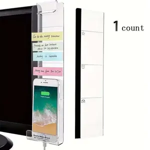 Computer Monitor Memo Board, Clear Computer Message Board without Phone Holder, Office Supplies Computer Sticky Note Clip, Home Office Accessories Office Desktop Message Office Decoration