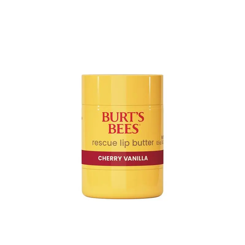 Burt's Bees Rescue Lip Butter Cherry Vanilla | 24-Hour Hydration | Repairs Dry, Chapped Lips | Shea Butter, Vitamins C & E