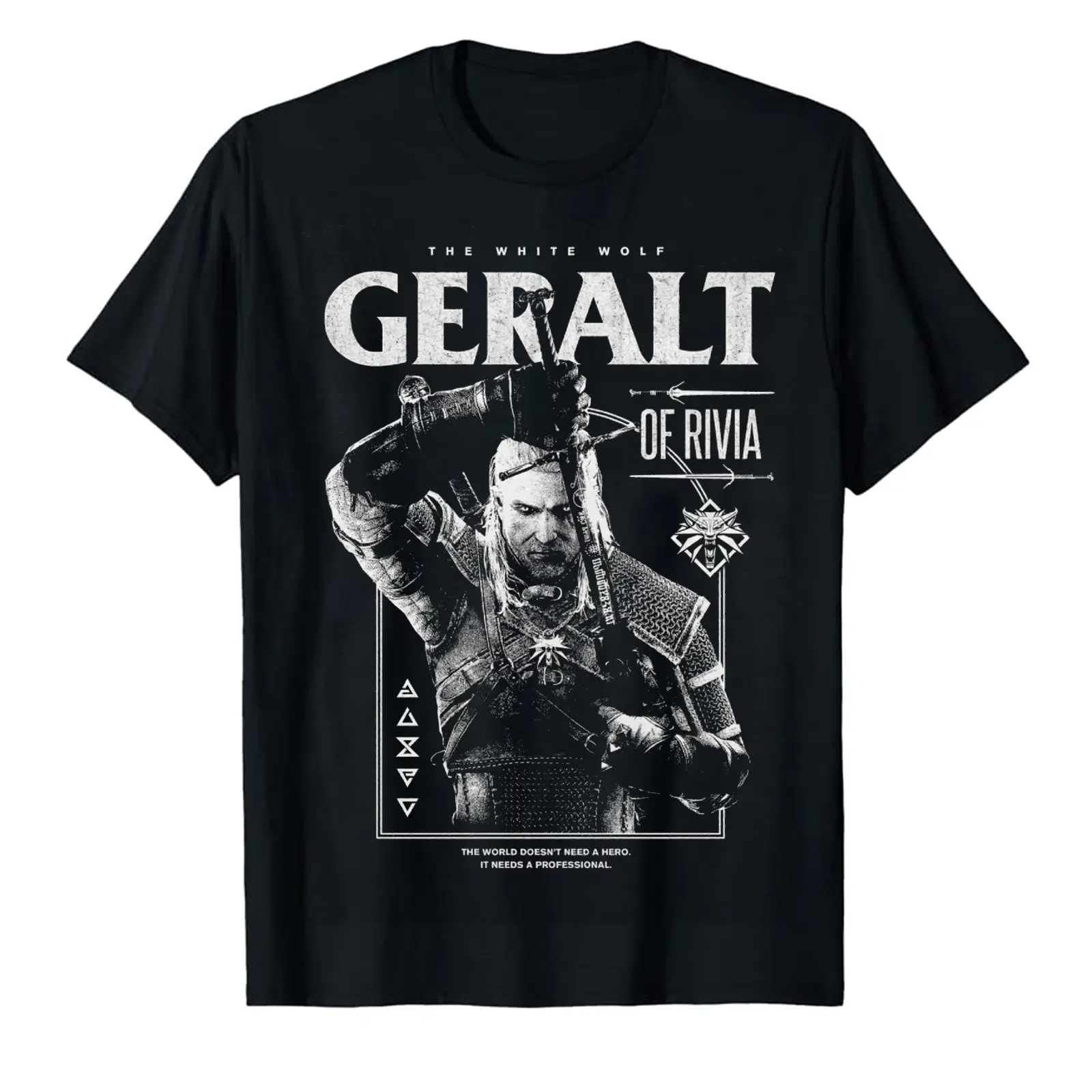 The Witcher 2 Assassins of Kings Geralt Graphic T Shirt Gift For Fans Fantasy RPG Tee