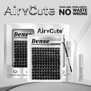 Dense | AiryCute Perfect Density Lashes | Beyond Just "Thick" | Bold Dramatic Look | Ultra-Dense, Waterproof, Long-Lasting, Featherlight Weight for All-Day Comfort | Beginner-Friendly Lashes for a Flawless, Voluminous Look | Trendy & Must-Have Clusters