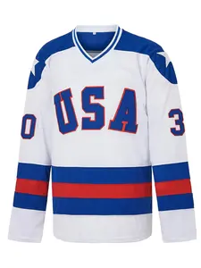 Men's Craig#30 USA 1980 Olympic Team Ice Hockey Jerseys Embroidery