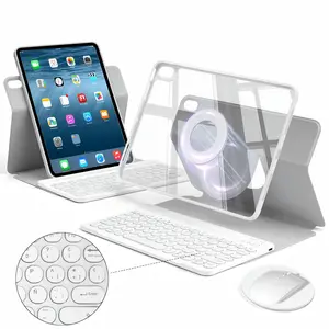 SPALLO Magnetic Spanish Ñ Keyboard Case for iPad Air 2026 8th/7th/6th Gen, Compatible with iPad 2025 11th/10th Gen & iPad Pro M5 - 360 Rotatable - Wireless Español Keyboard Case with Mouse, Tablet Keyboard