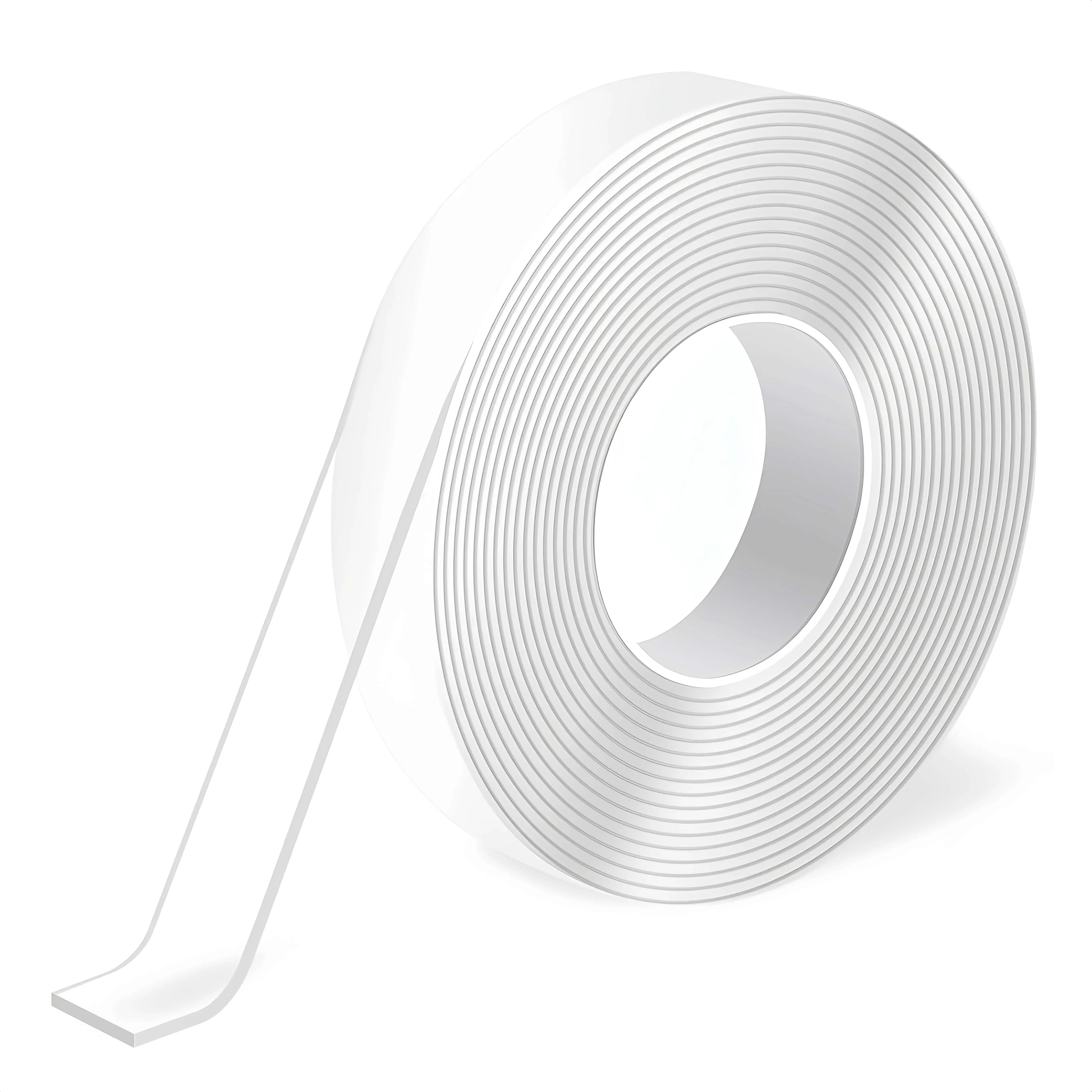 Heavy Duty Double Sided Nano Gel Clear Mounting Tape, 2 Rolls (10 FT/Roll) – Removable, Traceless, Washable, Reusable Adhesive Tape for Home, Office Use