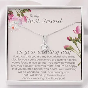 Best Friend Necklace, Gift For Best Friend On Her Wedding Day, Bride Gift, Friend To Bride Necklace, Bff Wedding Gift, Message To My Daughter, Daughter Gift, Father Daughter Necklace, Christmas Gift, Birthday Gift
